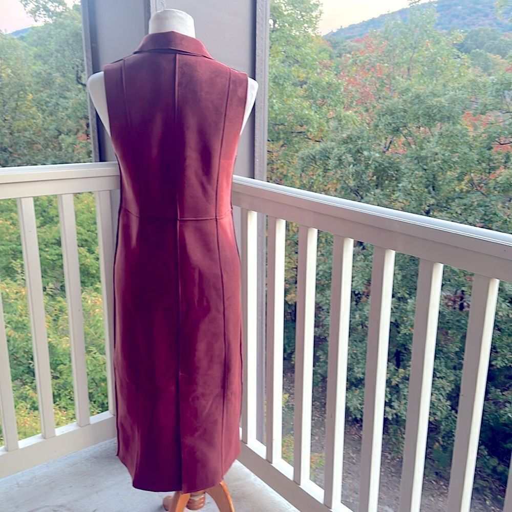 NWT 🎁 Anthropologie  Long MicroSuede Vest/Dress - Picture 4 of 9